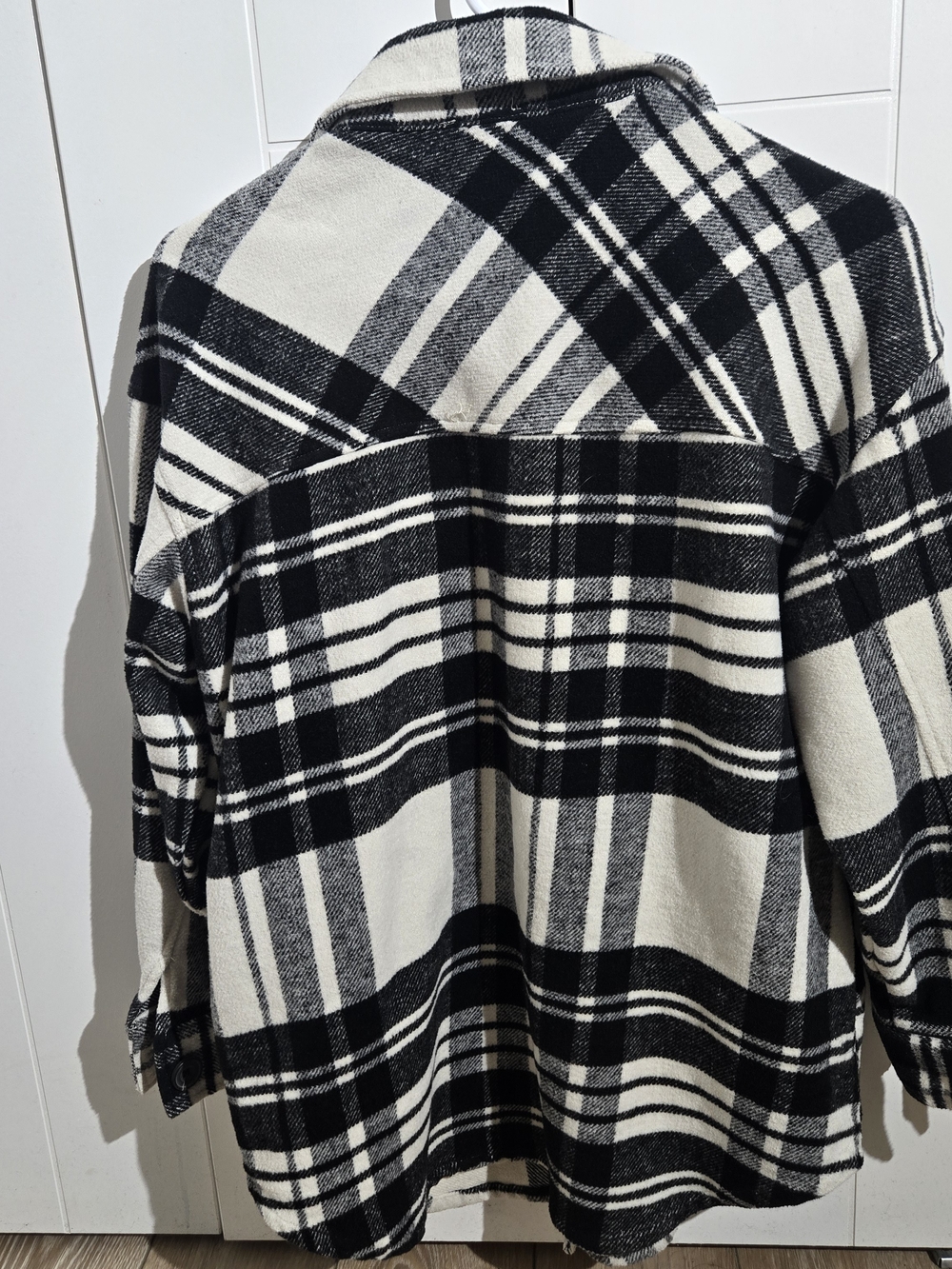 Dex Black and White Plaid Button-Up Shirt Jacket - Picture 4 of 5